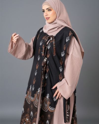 Chiffon Cardigan Three-Piece Abaya Set