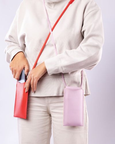  Red Leather Mobile Holder 