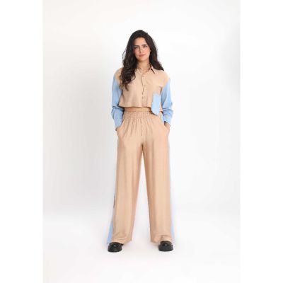 Women’s Two-Piece Fusion Fashion Suit with Denim Accents