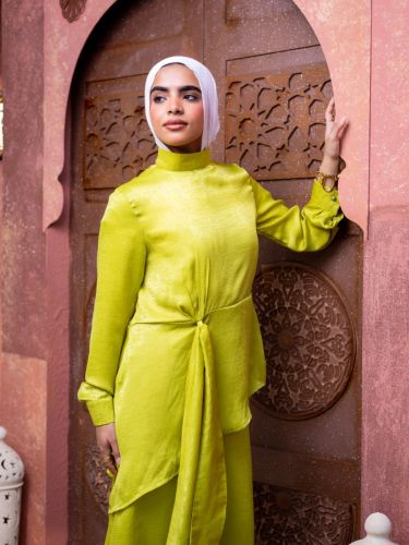 Drawstring Set in Lime Green