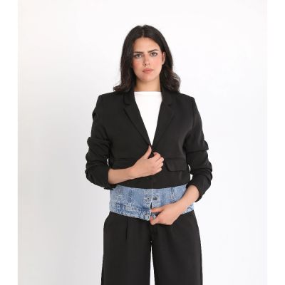 Women’s Jean-ius Blazer with Denim Waist Detail