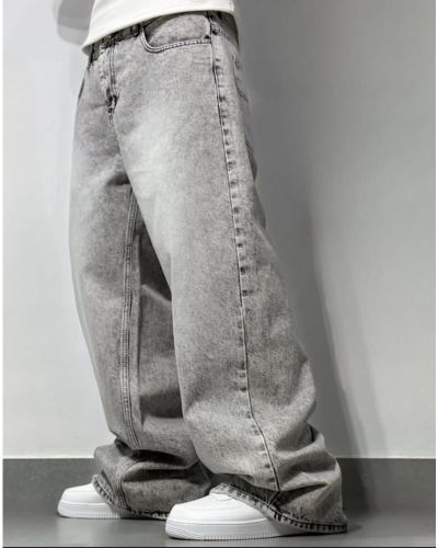 Grey Washed Baggy Jeans