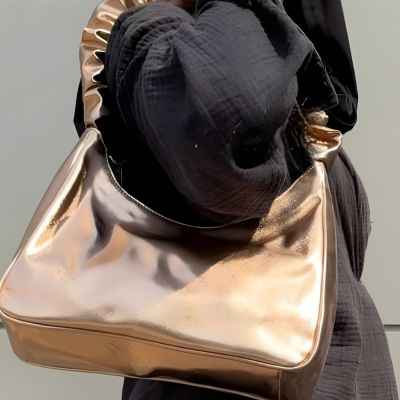Metalic Leather  gold  Bag