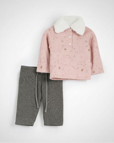 طقم مطبوع بتصميم "تصبح على خير" للأطفال بتصميم دائري