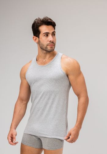 قميص داخلي بدون أكمام رمادي للرجال