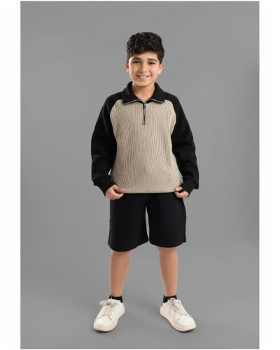 Quarter-Zip Textured Sweatshirt