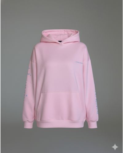 Unisex Hoodie Pink with blue logo