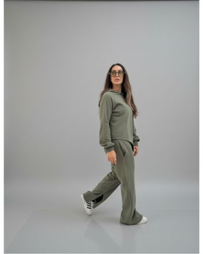 One side Hoodie/Pants Milton Fabric Set