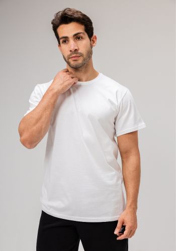 Half Sleeve Undershirt, White For men Cotton 100%
