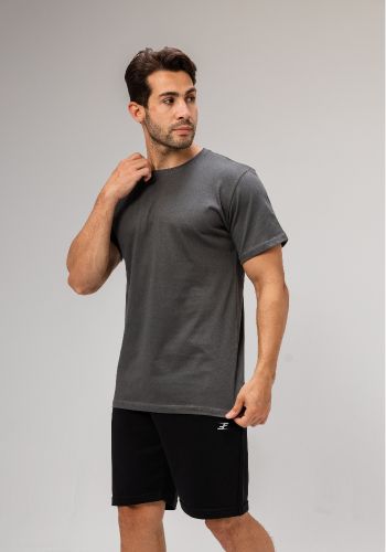 Half Sleeve Undershirt, Grey For men Cotton 100%
