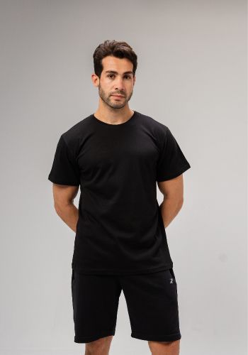 Half Sleeve Undershirt, Black For men Cotton 100%