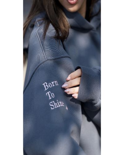 Women Hoodie Grey with pink logo