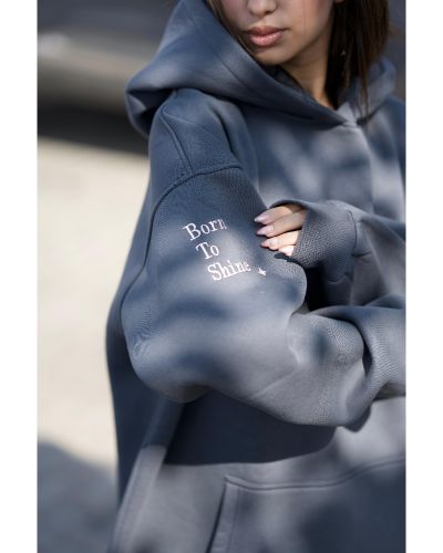 Women Hoodie Grey with pink logo