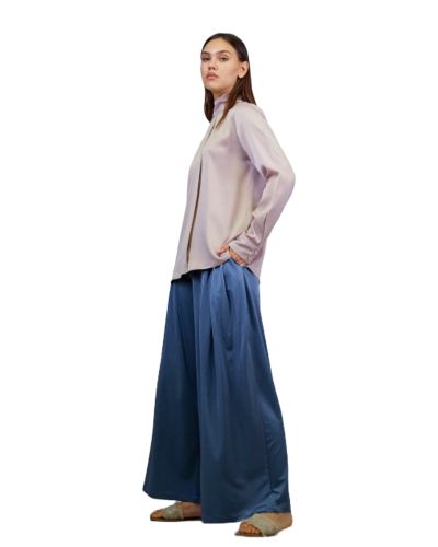 Satin wild leg pants