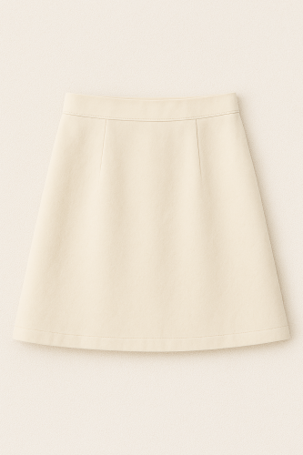 Basic Skirt-White-One Size