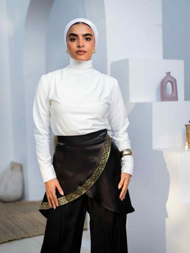Criss Cross Pants with Islamic Patterns -S/M