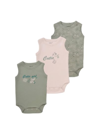 Baby Bodysuit Pack Of 3-0-3 mth
