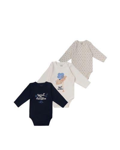 Baby Bodysuit Pack Of 3-0-3 mth