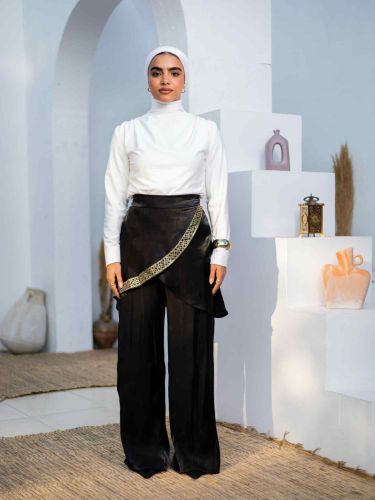 Criss Cross Pants with Islamic Patterns -S/M