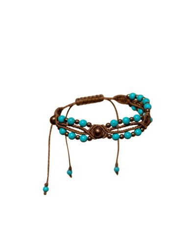 American Turquoise macrame anklet 