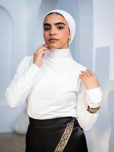  Draped Seamless Top in Off White 