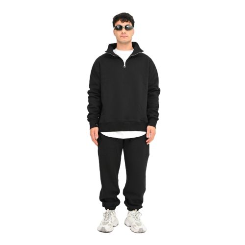    BASIC QUARTER ZIP SWEATSHIRT