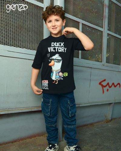 Duck-Victory Oversize Tee-6 yrs-Black