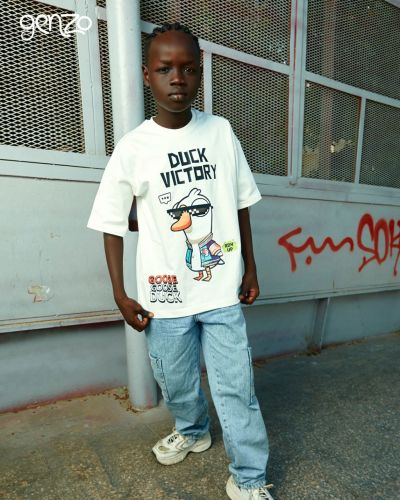 Duck-Victory Oversize Tee-6 yrs-White