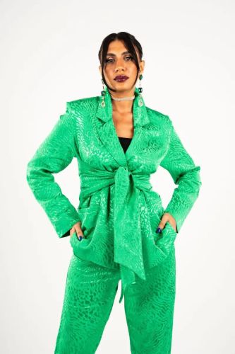 Emerald Green Blazer-Emerald-S