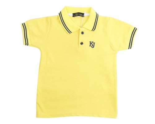Boy Basic Polo Shirt-Yellow-12 mth