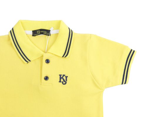 Boy Basic Polo Shirt-Yellow-12 mth