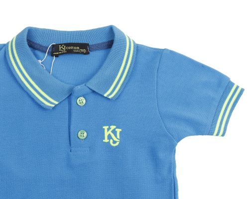 Boy Basic Polo Shirt-Blue-12 mth