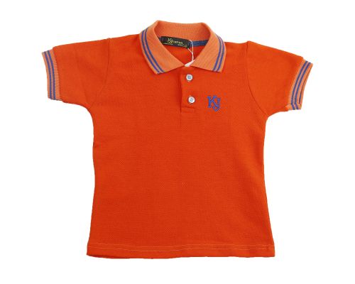 Boy Basic Polo Shirt-Orange-12 mth