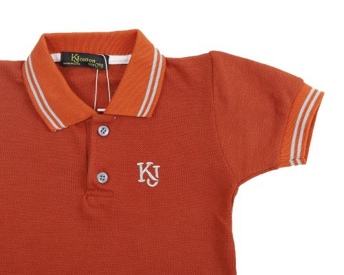 Boy Basic Polo Shirt-Brown-12 mth