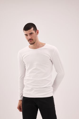 Men's Long Sleeve-White-M