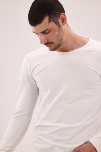 Men's Long Sleeve-White-M