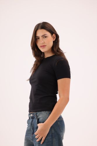 Woman's Half Sleeve-Black-M