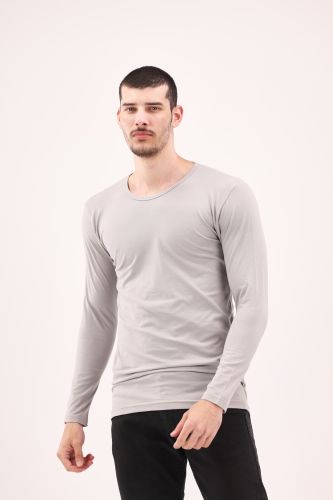 Men's Long Sleeve-Gray-M