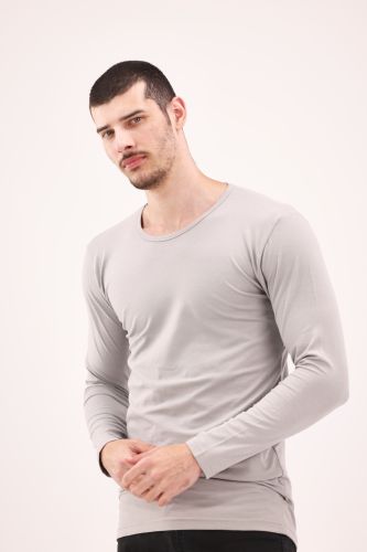 Men's Long Sleeve-Gray-M