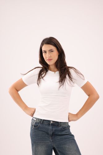 Woman's Half Sleeve-White-M