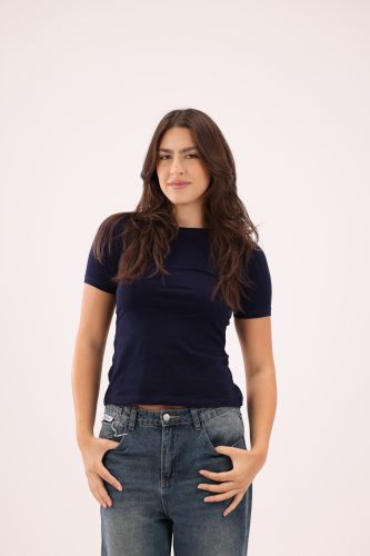 Woman's Half Sleeve-Navy-M