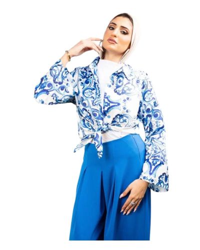 Floral Blue Blouse