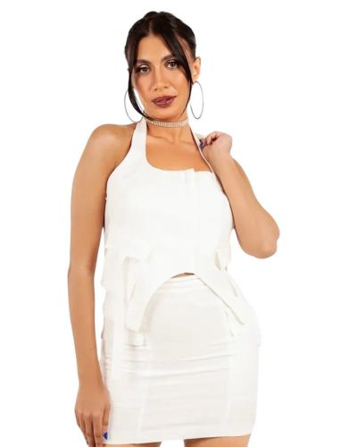 Shiny White Skirt