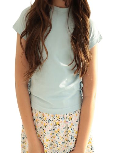 Sleeves Top-Blue-6 yrs