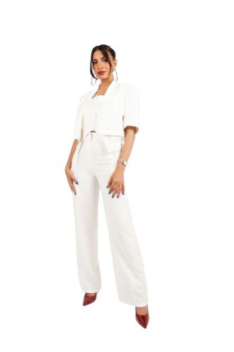 Shiny White Pants-White-S