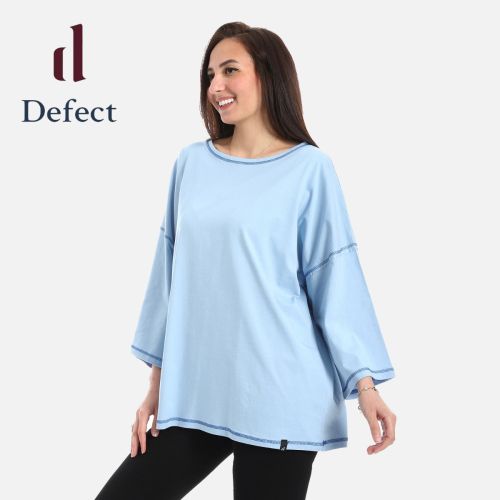 تي شيرت كاجوال فضفاض بأكمام طويلة من defect