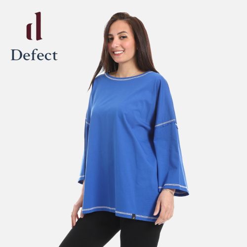 تي شيرت كاجوال فضفاض بأكمام طويلة من defect