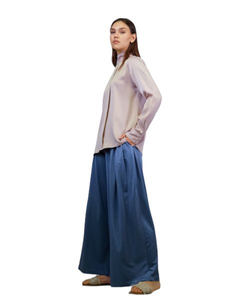 Satin wild leg pants