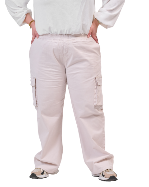 plus size cargo pants -Beige-48