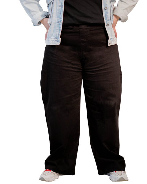 plus size wide-leg pants -light wash-48